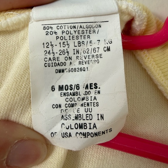 Vintage 90s Baby One-Piece Velour Romper Pastel Yellow Embroidered Animals 6 Mos - Picture 10 of 15